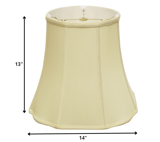 HomeRoots 14" Premium Octagon Monay Shantung Lampshade in Antique White Finish