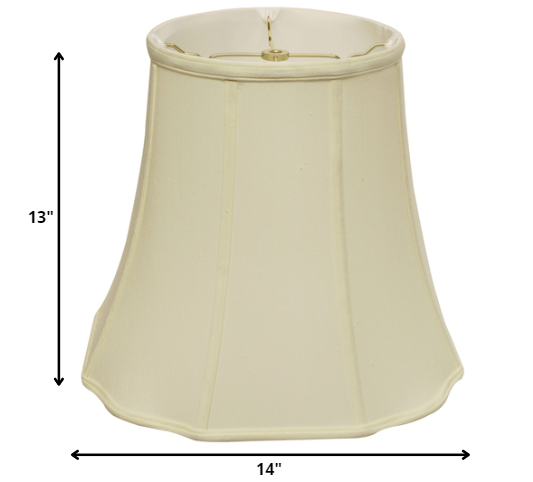 HomeRoots 14" Premium Octagon Monay Shantung Lampshade in Ivory Finish