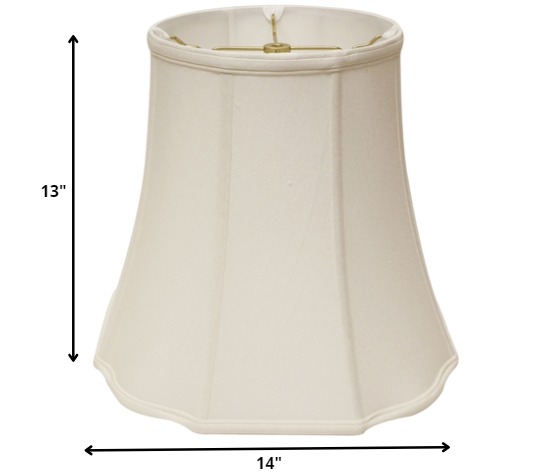 HomeRoots 14" Premium Octagon Monay Shantung Lampshade in White Finish