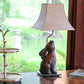 HomeRoots 14" Premium Square Bell Slanted Linen Lampshade in Dark Wheat