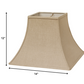 HomeRoots 14" Premium Square Bell Slanted Linen Lampshade in Dark Wheat