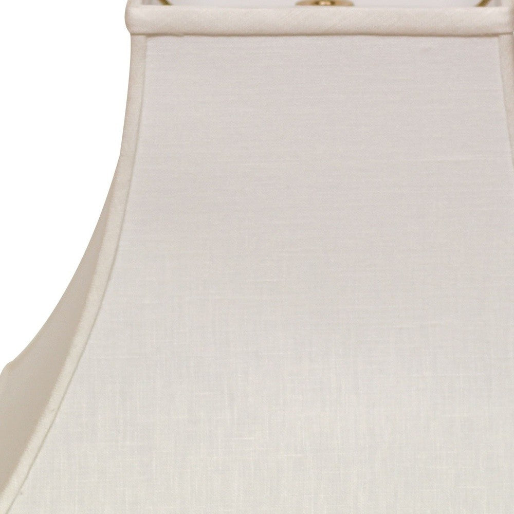 HomeRoots 14" Premium Square Bell Slanted Linen Lampshade in White Finish