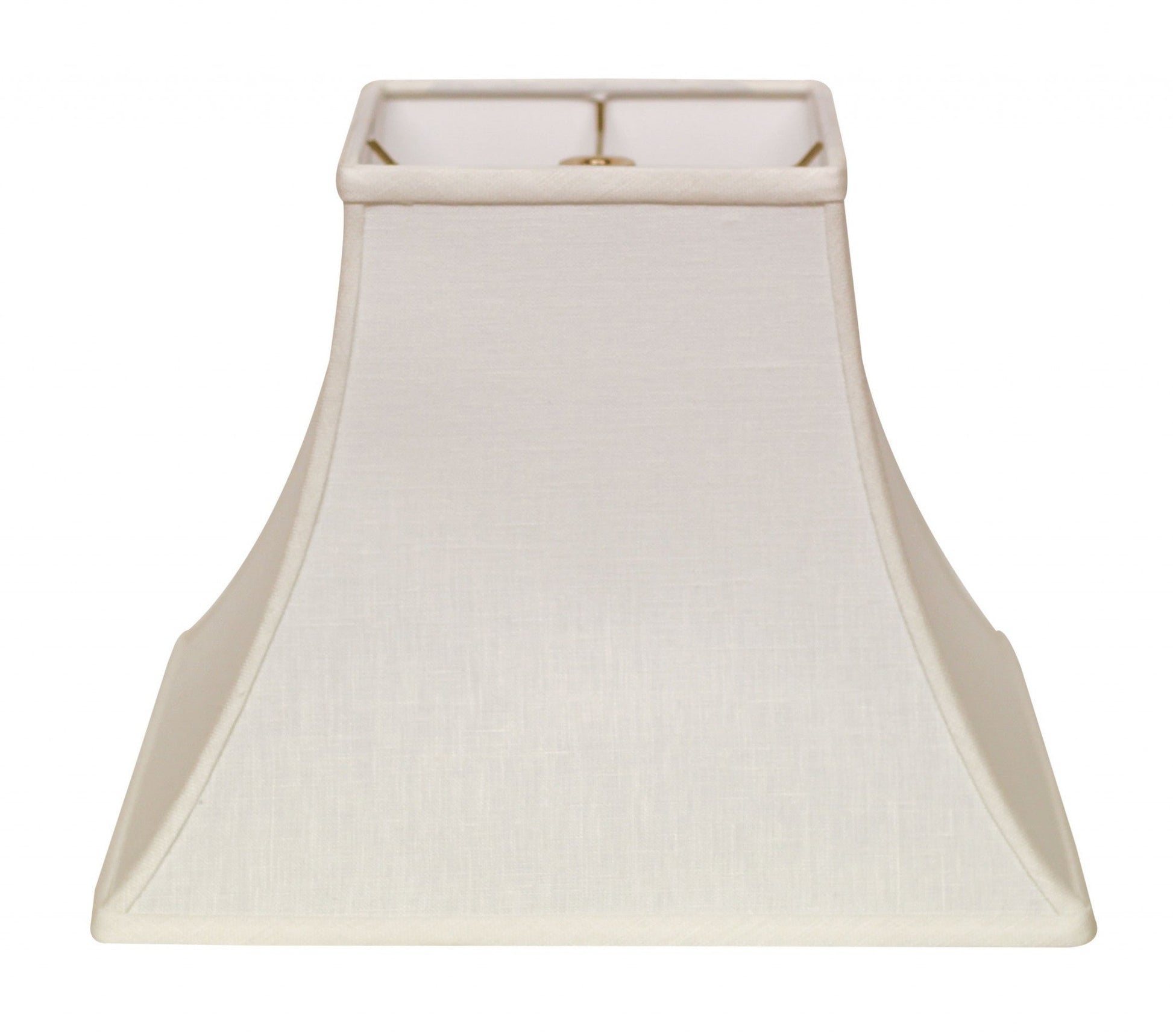 HomeRoots 14" Premium Square Bell Slanted Linen Lampshade in White Finish