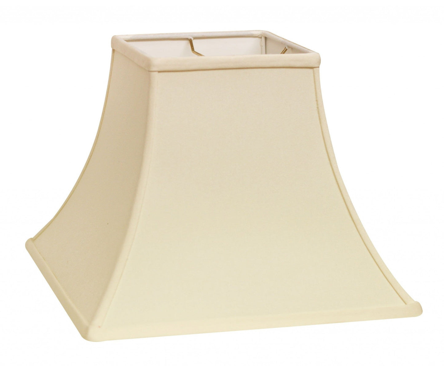 HomeRoots 14" Premium Square Bell Slanted No Slub Lampshade in Ivory Finish
