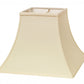 HomeRoots 14" Premium Square Bell Slanted No Slub Lampshade in Ivory Finish