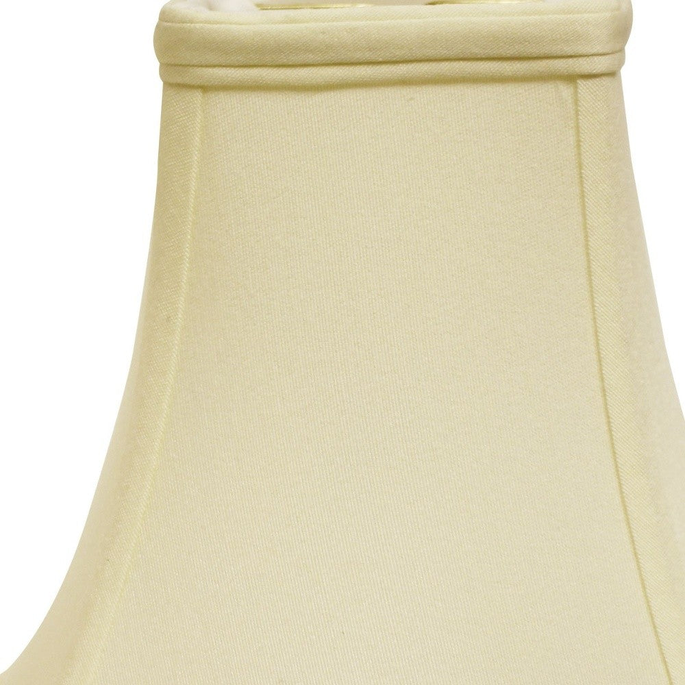 HomeRoots 14" Premium Square No Slub Lampshade in Ivory Finish