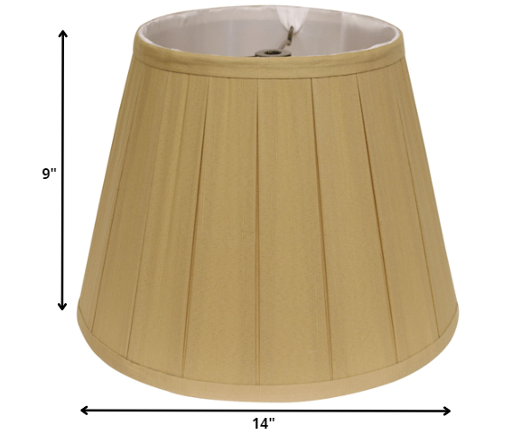 HomeRoots 14" Primrose Slanted Crimped Box Shantung Lampshade