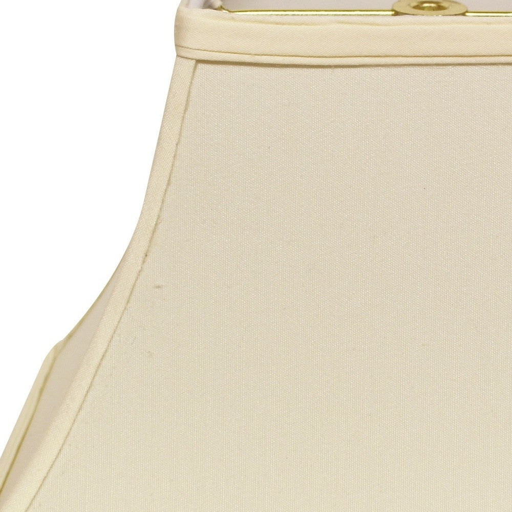 HomeRoots 14" Rectangle Bell No Slub Lampshade in Ivory Finish