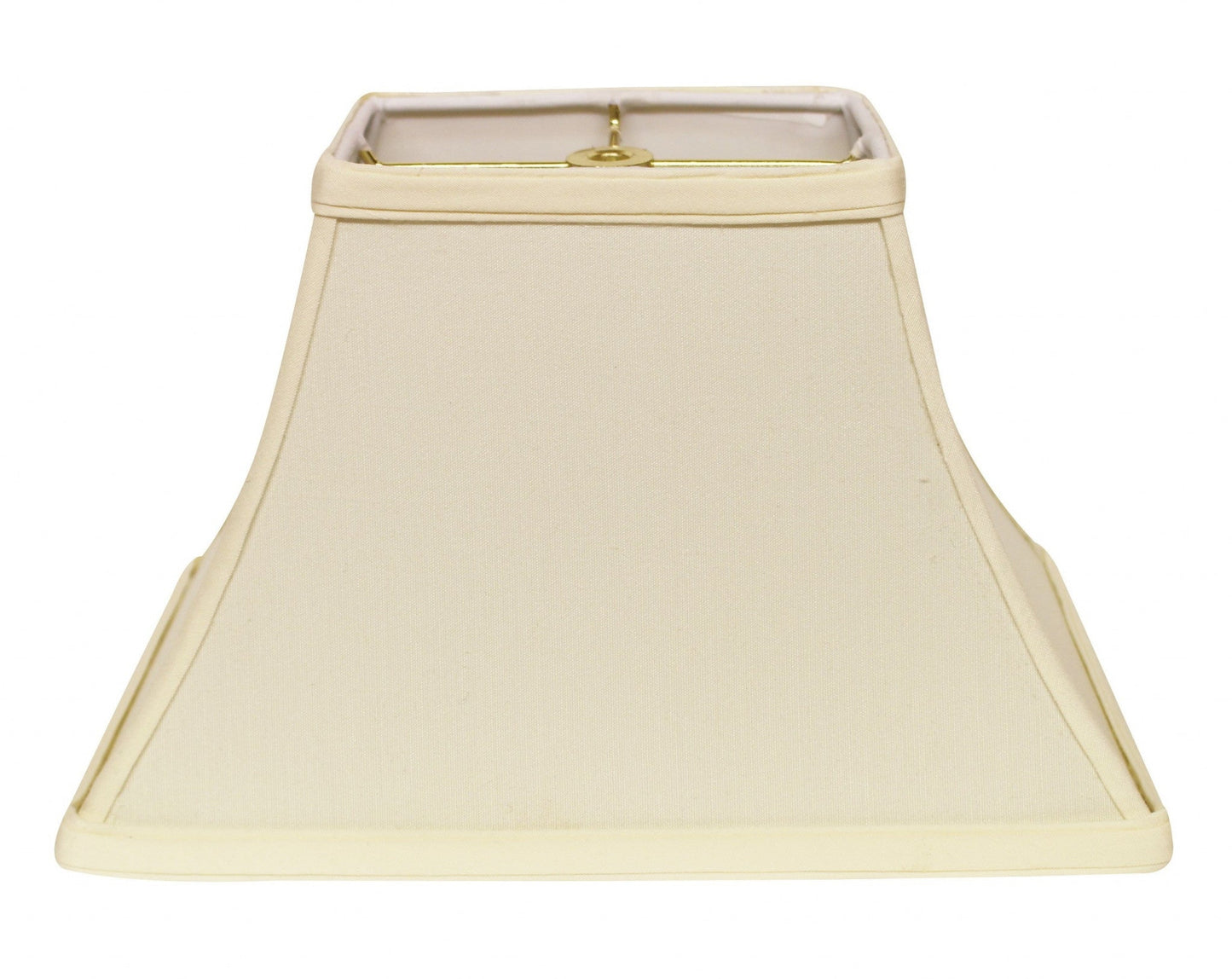 HomeRoots 14" Rectangle Bell No Slub Lampshade in Ivory Finish