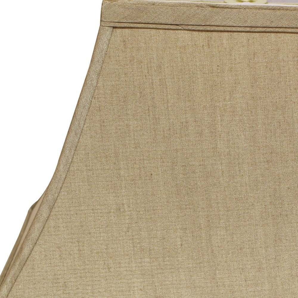 HomeRoots 14" Rectangle Bell No Slub Lampshade in Pale Brown Finish