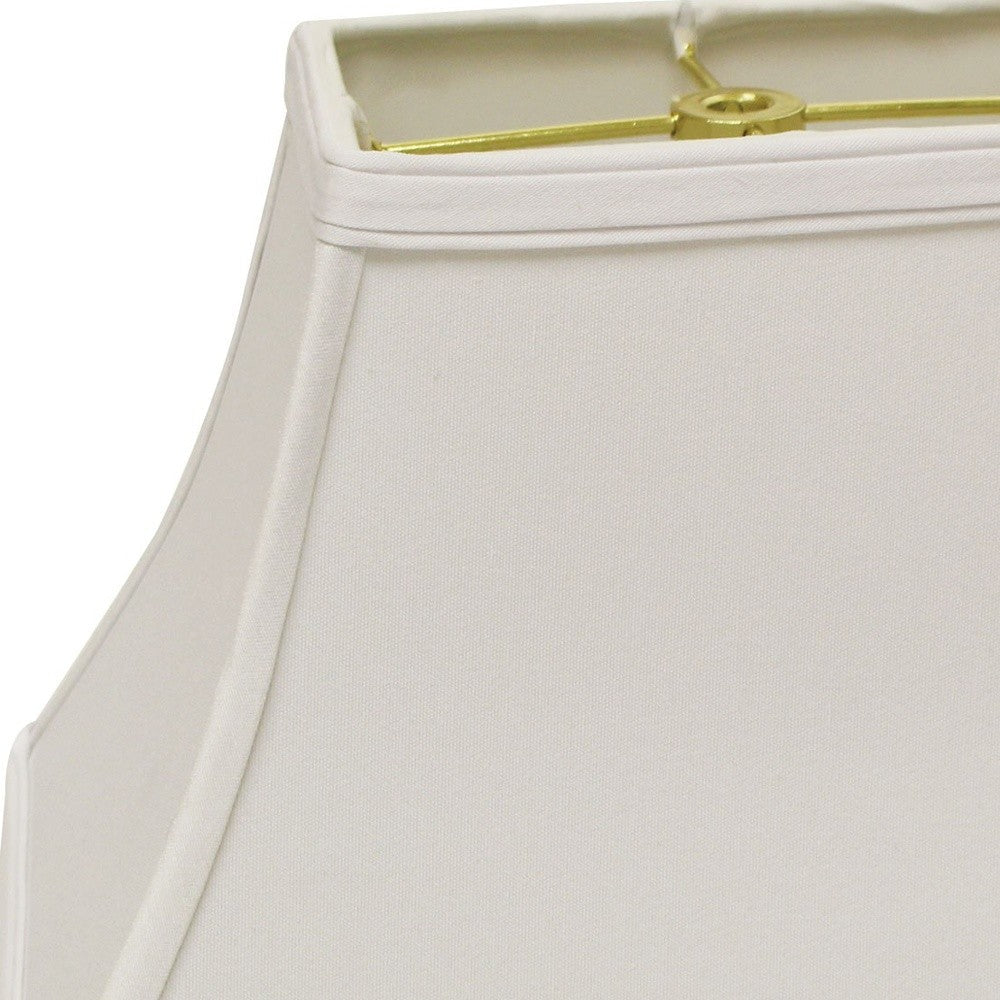 HomeRoots 14" Rectangle Bell No Slub Lampshade in White Finish
