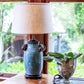 HomeRoots 14" Rounded Empire Slanted Linen Lampshade in Dark Wheat Finish