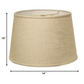 HomeRoots 14" Rounded Empire Slanted Linen Lampshade in Light Wheat Finish