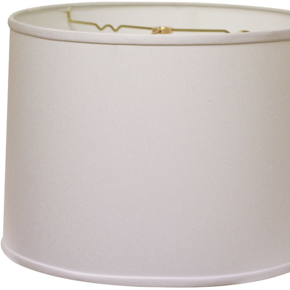 HomeRoots 14" Rounded Empire Slanted Linen Lampshade in White Finish