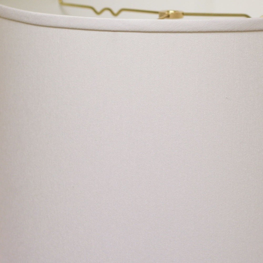HomeRoots 14" Rounded Empire Slanted Linen Lampshade in White Finish