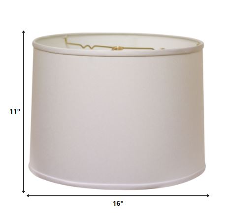 HomeRoots 14" Rounded Empire Slanted Linen Lampshade in White Finish