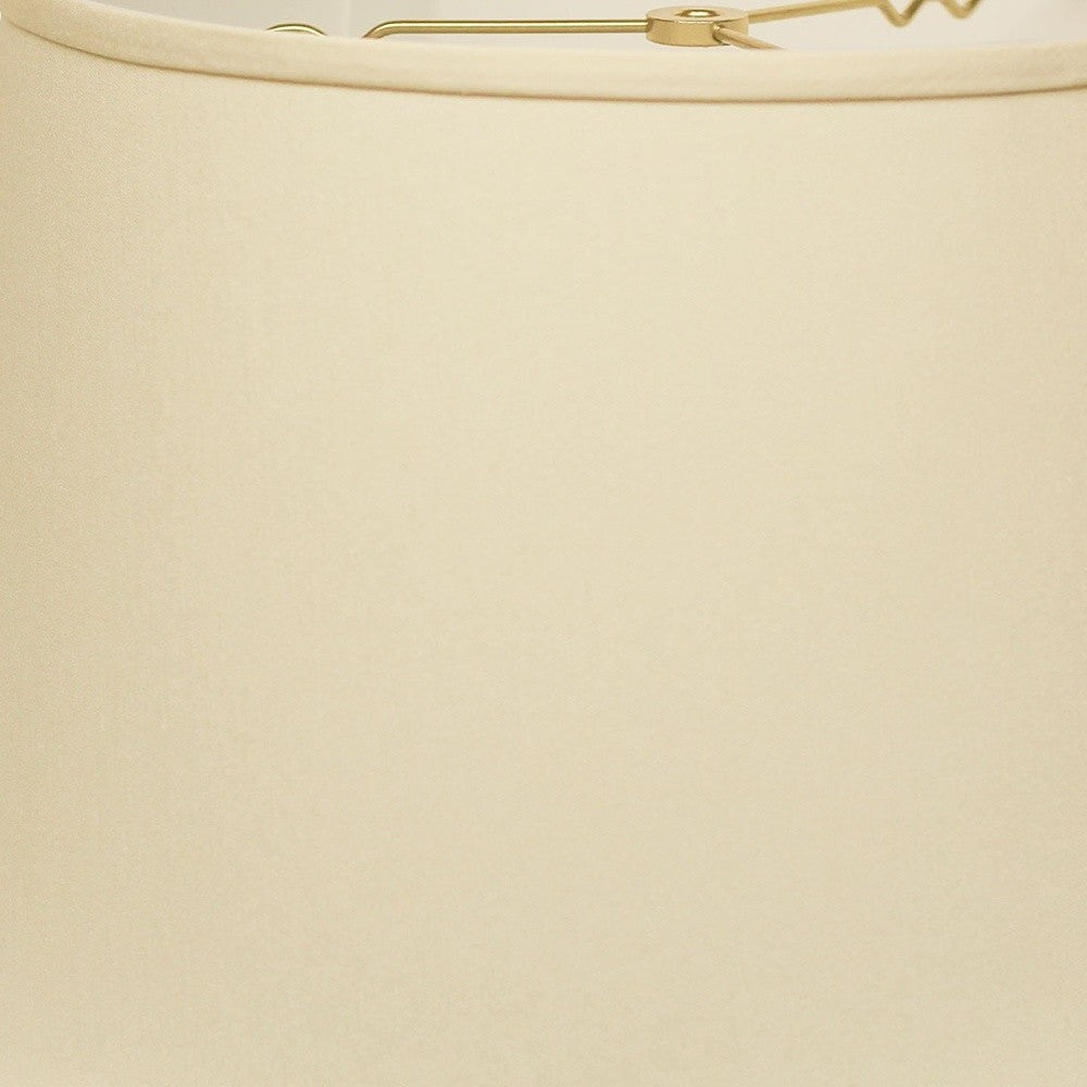 HomeRoots 14" Rounded Empire Slanted No Slub Lampshade in Ivory Finish