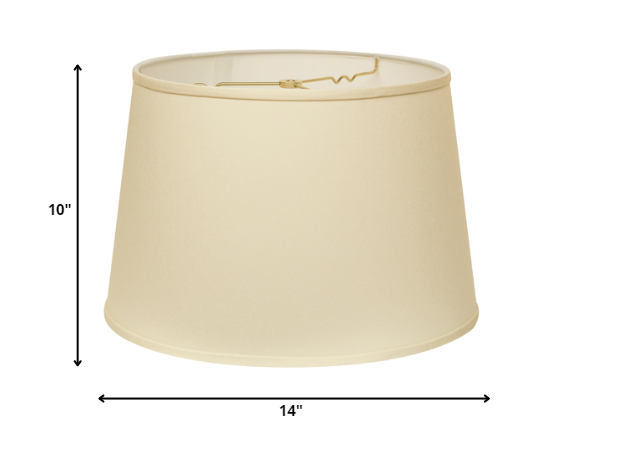 HomeRoots 14" Rounded Empire Slanted No Slub Lampshade in Ivory Finish