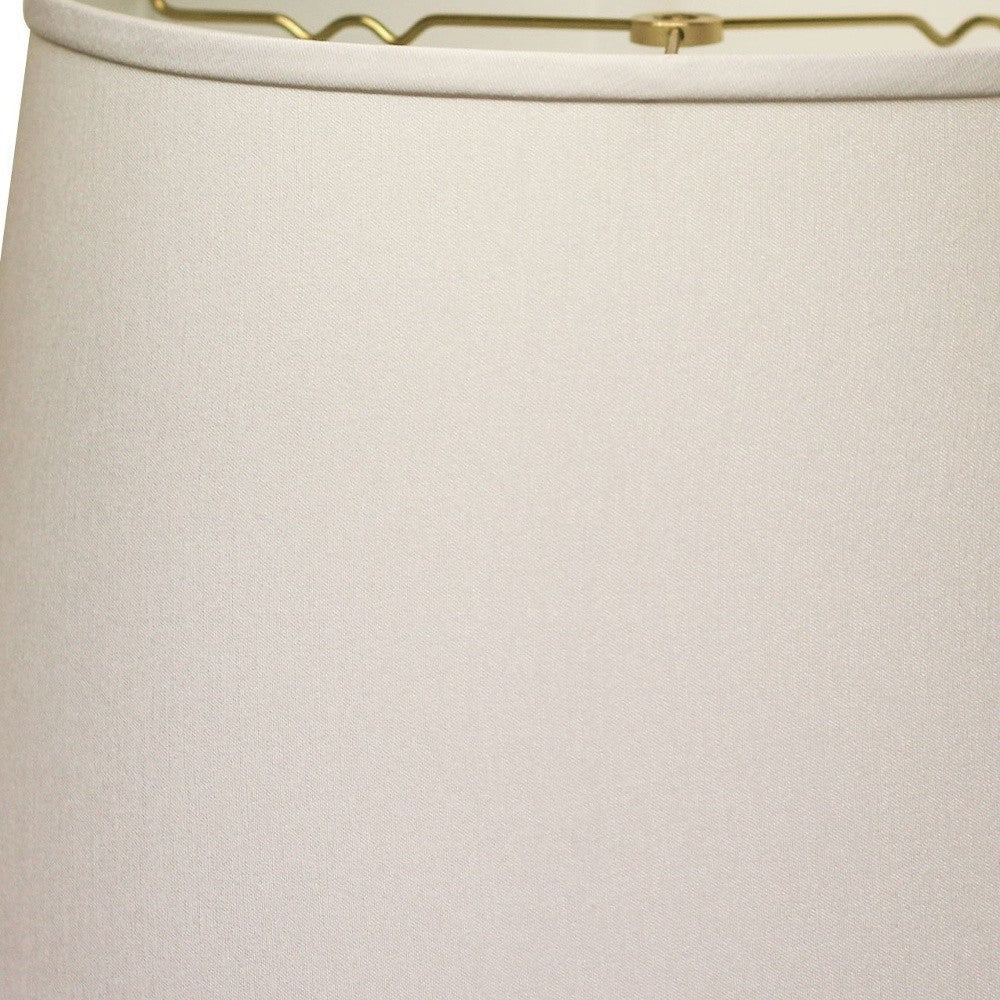 HomeRoots 14" Rounded Empire Slanted No Slub Lampshade in White Finish