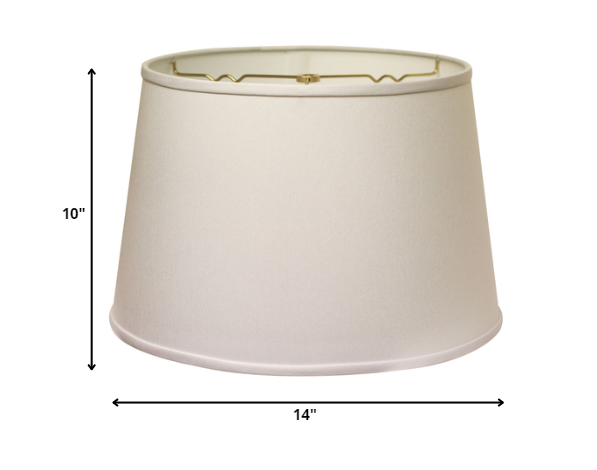 HomeRoots 14" Rounded Empire Slanted No Slub Lampshade in White Finish