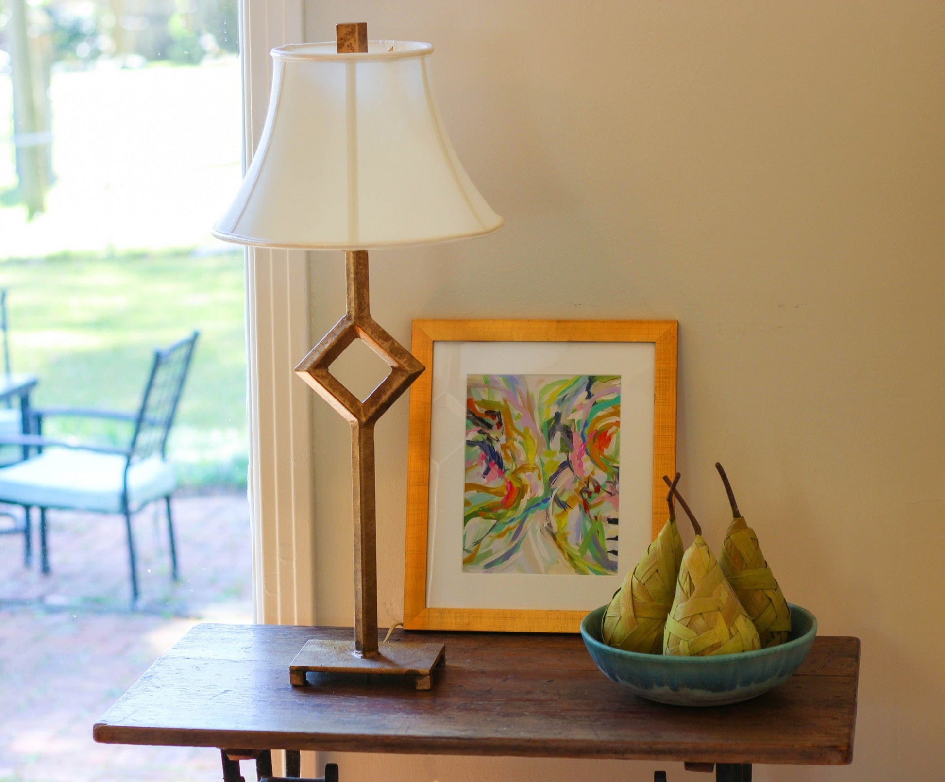 HomeRoots 14" Slanted Bell Paperback Shantung Lampshade in Cream Finish