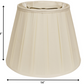 HomeRoots 14" Slanted Crimped Box Shantung Lampshade in Ivory Finish