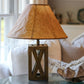 HomeRoots 14" Slanted Empire Crinkle Oil Paper Lampshade in Brown Finish