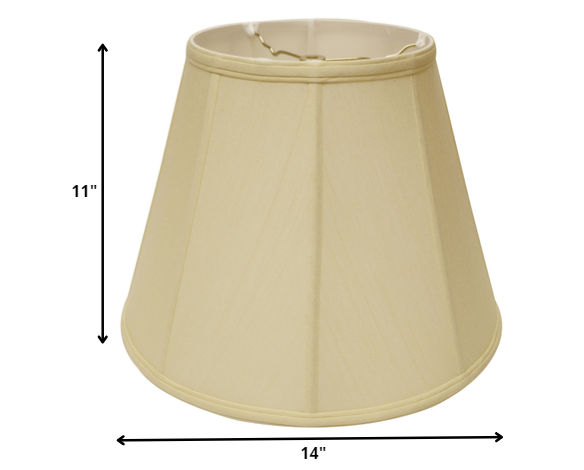 HomeRoots 14" Slanted Empire Monay Shantung Lampshade in Antique White Finish