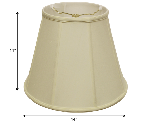 HomeRoots 14" Slanted Empire Monay Shantung Lampshade in Ivory Finish