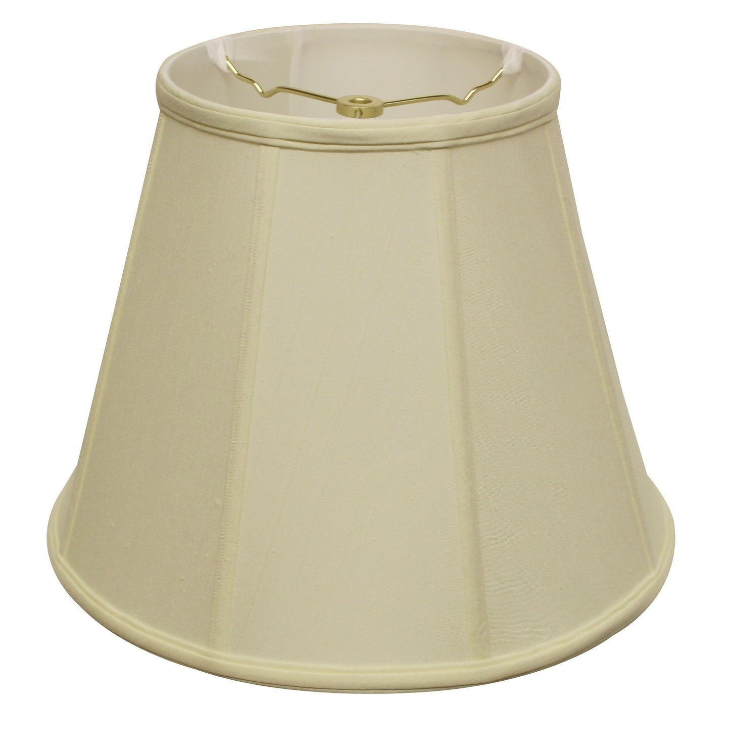 HomeRoots 14" Slanted Empire Monay Shantung Lampshade in Ivory Finish