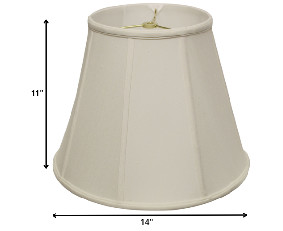 HomeRoots 14" Slanted Empire Monay Shantung Lampshade in White Finish