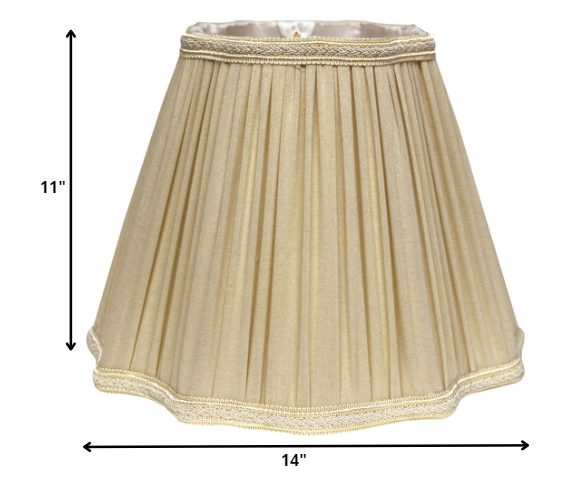 HomeRoots 14" Slanted Fancy Square Shantung Lampshade in Pearl Grey Finish