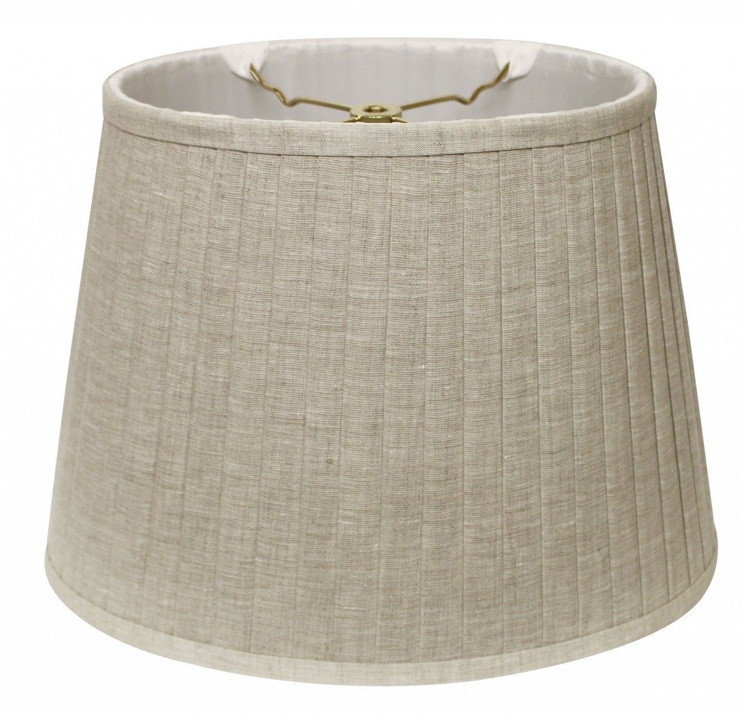 HomeRoots 14" Slanted Oval Paperback Linen Lampshade in Cream Finish