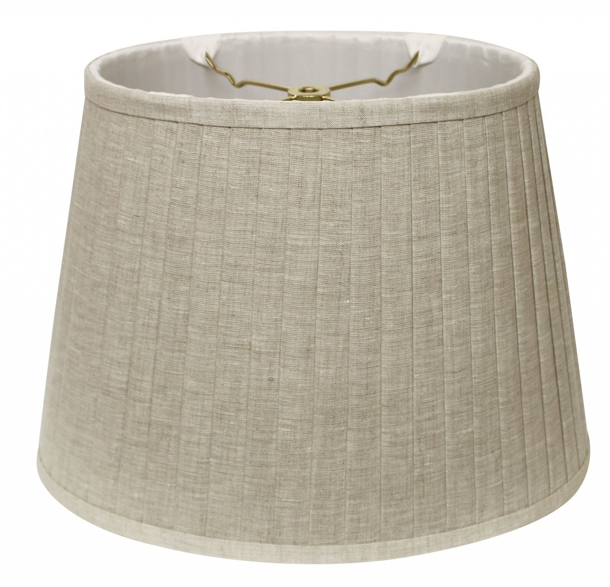 HomeRoots 14" Slanted Oval Paperback Linen Lampshade in Cream Finish