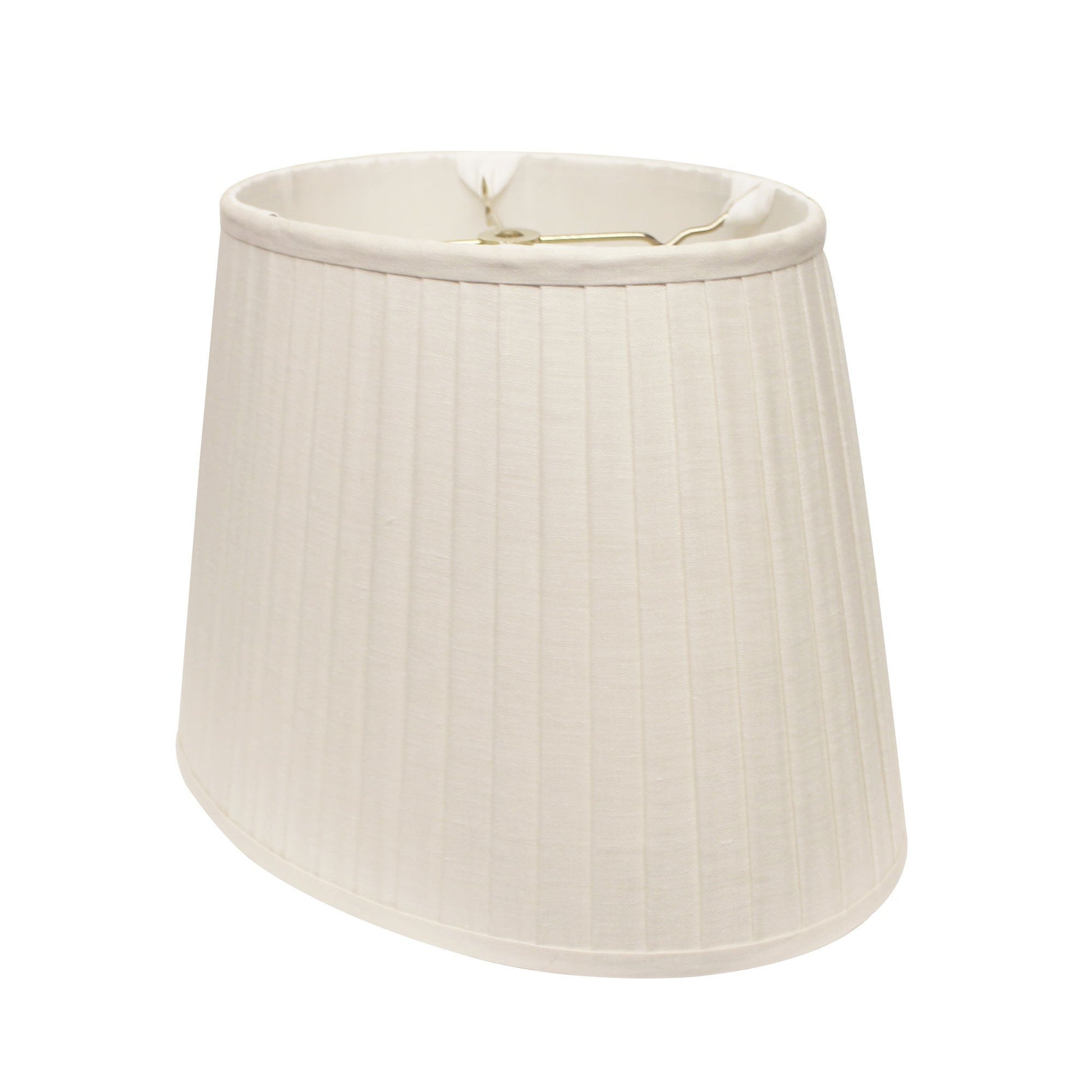 HomeRoots 14" Slanted Oval Paperback Linen Lampshade in White Finish
