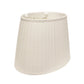 HomeRoots 14" Slanted Oval Paperback Linen Lampshade in White Finish