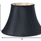 HomeRoots 14" Slanted Oval Paperback Shantung Lampshade in Black Finish With Bronze Lining