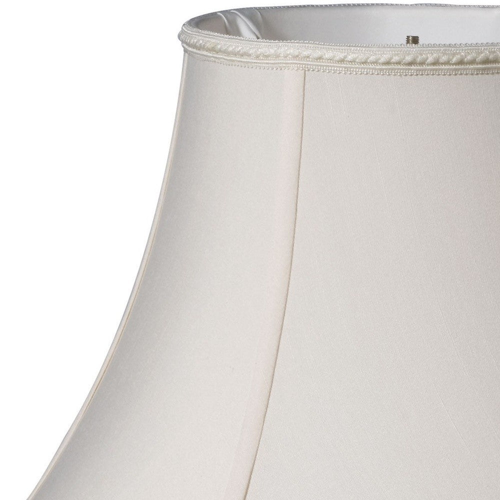 HomeRoots 14" Slanted Oval Paperback Shantung Lampshade in Cream Finish