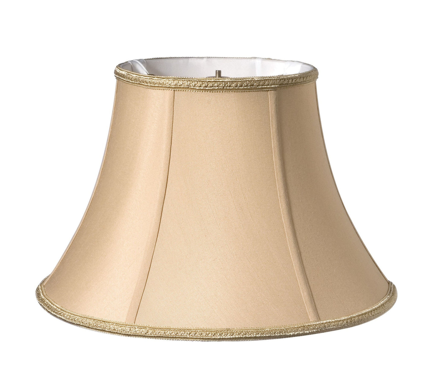 HomeRoots 14" Slanted Oval Paperback Shantung Lampshade in Vintage Gold Finish