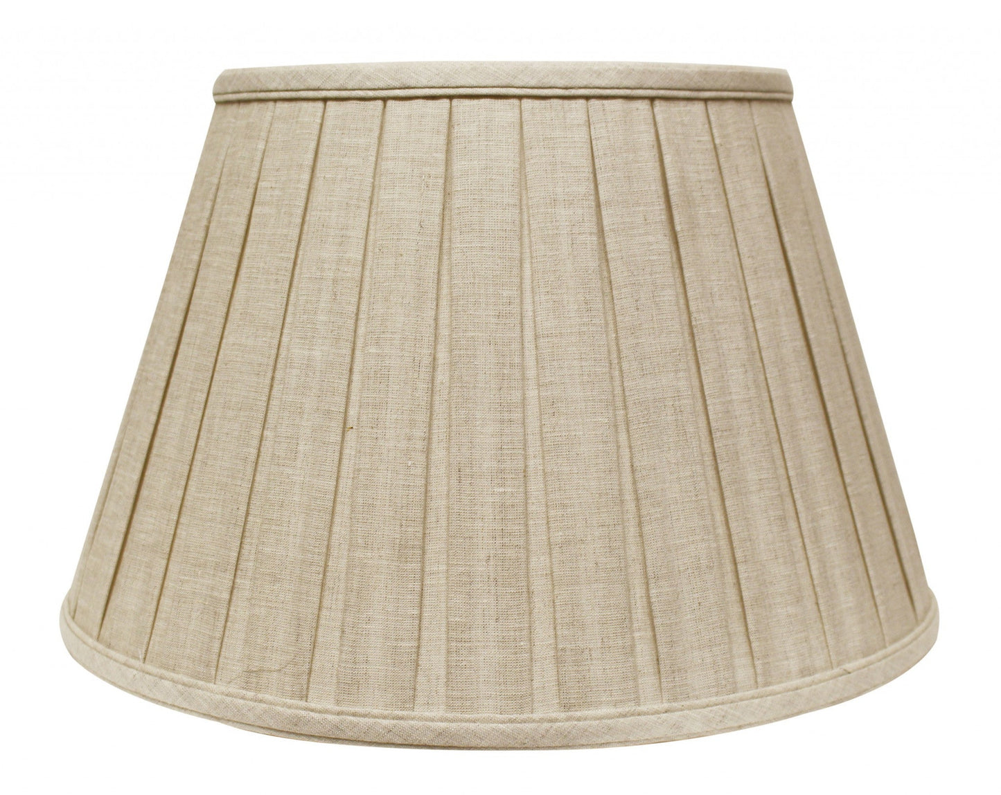 HomeRoots 14" Slanted Paperback Linen Lampshade With Box Pleat in Cream Finish