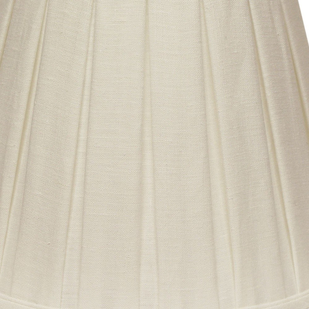 HomeRoots 14" Slanted Paperback Linen Lampshade With Box Pleat in White Finish