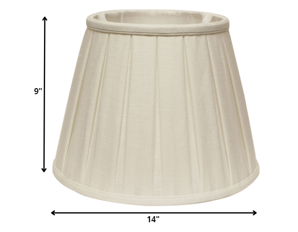 HomeRoots 14" Slanted Paperback Linen Lampshade With Box Pleat in White Finish