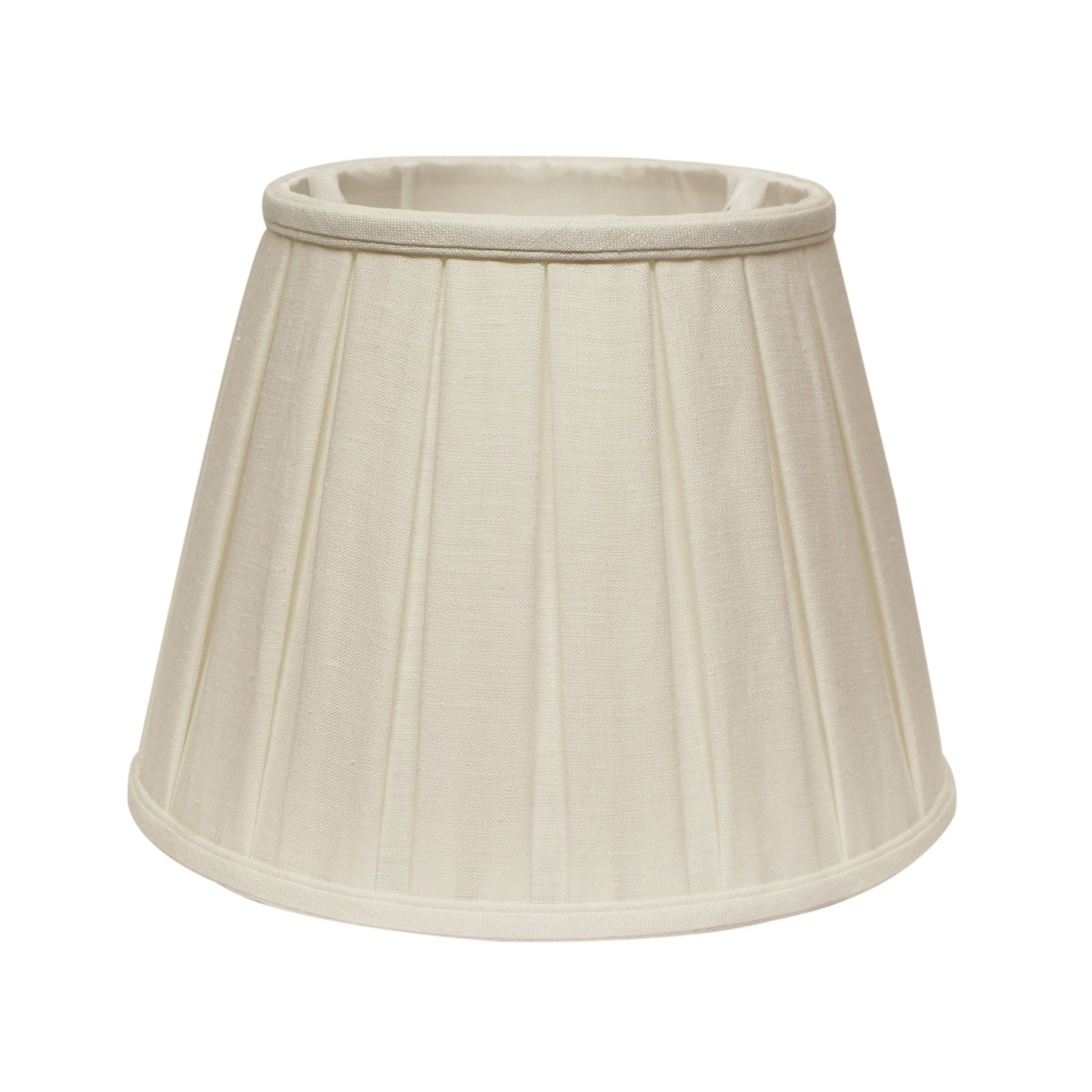 HomeRoots 14" Slanted Paperback Linen Lampshade With Box Pleat in White Finish