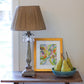 HomeRoots 14" Slanted Paperback Pleated Tafetta Lampshade in Ash Finish
