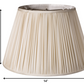 HomeRoots 14" Slanted Paperback Pleated Tafetta Lampshade in Pale Grey Finish