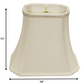 HomeRoots 14" Slanted Rectange Bell Monay Shantung Lampshade in White Finish