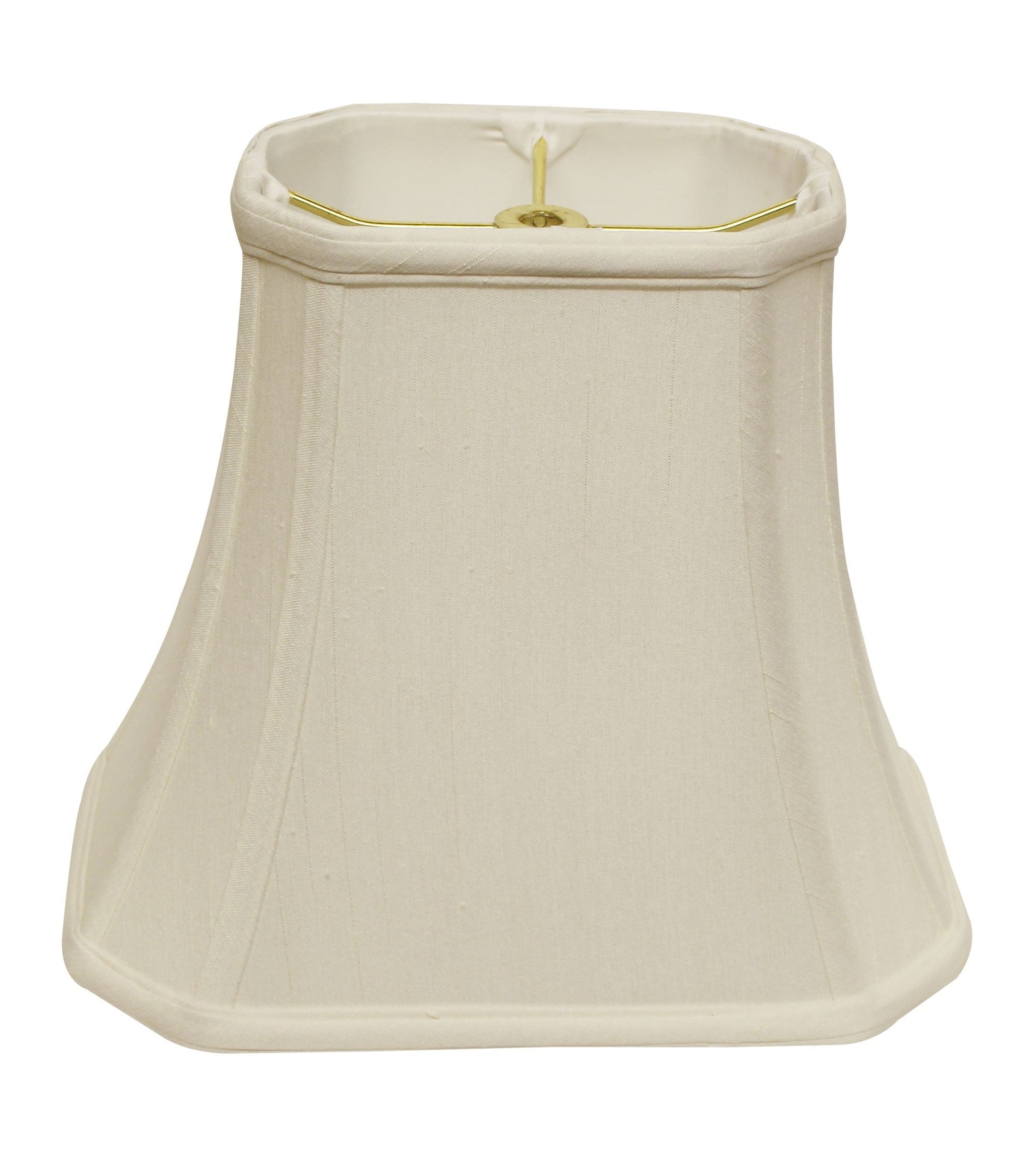 HomeRoots 14" Slanted Rectange Bell Monay Shantung Lampshade in White Finish