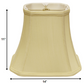 HomeRoots 14" Slanted Rectangle Bell Monay Shantung Lampshade in Antique White Finish