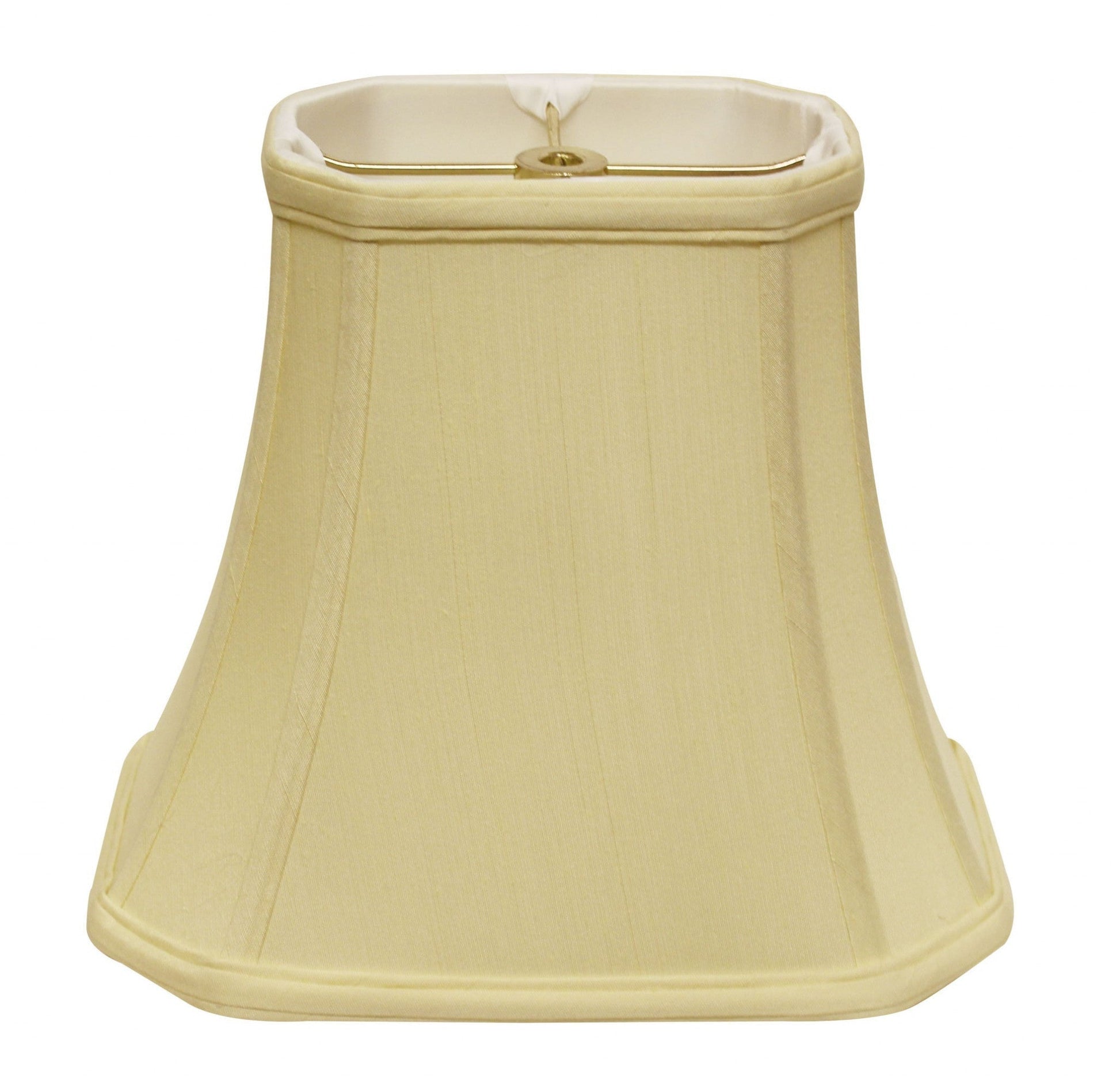 HomeRoots 14" Slanted Rectangle Bell Monay Shantung Lampshade in Antique White Finish
