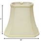 HomeRoots 14" Slanted Rectangle Bell Monay Shantung Lampshade in Ivory Finish